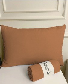 Resim Lastikli Çarşaf+2 Adet Yastık Kılıfı Çift Kişilik Düz Taba Akfil Kumaş Taba 