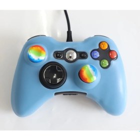 Resim Gök Mavisi-silikon Koruyucu Kılıf Xbox 360 Gamepad İçin Xbox 360 Denetleyicisi İçin Kauçuk Kabuk Cilt + 2 Başparmak Sapları Caps 