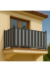 Resim Gencer Home Balkon Perdesi Kuş Gözü Ölçü Seçenekli Koyu Gri-gri Gri 