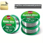 Resim Rosin Çekirdekli Premium Kurşunsuz Lehim Teli, 20g, Elektrik Malzemeleri için Yüksek Saflıkta SN99.3CU0.7 İçeren Küçük Makara 