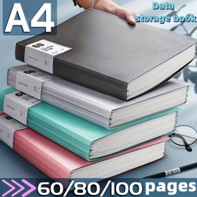 Resim 1 adet 60/20 sayfalık A4 Klasör - Şeffaf Ekleme Tasarımı, Belgelerin Net Görünümü, Büyük Kapasiteli Depolama, Ofis ve Çalışma için Vazgeçilmez! 