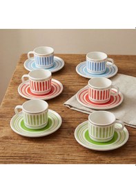 Resim Fecra Ritm 12 Parça Kahve Fincan Takımı Çok Renkli 