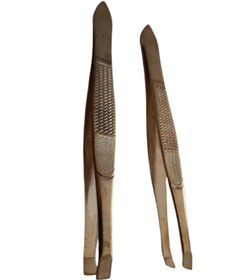 Resim hagiki (2li Set) Düz Ve Yan Uçlu Sarı Cımbız Uçları Özel Açılmış Hassas Tüy Almayı Kolaylaştırır 