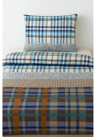 Resim Tek Kişilik Ekose Desenli Kapitone Elyaf Dolgulu Pike + Yastık 