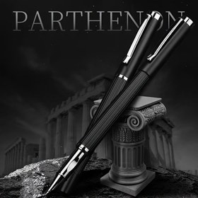 Resim 1 adet Tıklamalı Kapaklı Şık Metal Dolma Kalem, Orta Uç 0,5 mm, Çift Mürekkep Doldurma Seçeneği, 3,4 mm Kartuşlarla Uyumlu, Okul, Ofis, İş İmzası, Hediye için İdeal (Mürekkepsiz) 