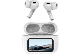 Resim Hytech HY-TWS16 Beyaz Mobil Telefon Uyumlu Bluetooth 5.4V Ekranlı Tws Mikrofonlu Kulaklık 