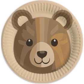 Resim Retro Sevimli Ayı Karton Tabak 8 Adet 