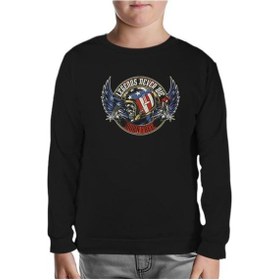 Resim Motosiklet - Born Free Siyah Çocuk Sweatshirt Siyah 