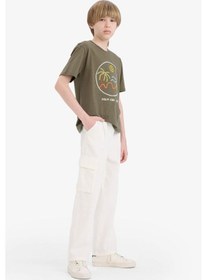 Resim DeFacto Erkek Çocuk Wide Leg Standart Paça Gabardin Pantolon E1586A825SMER77 
