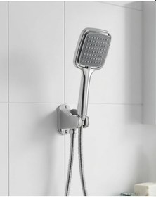 Resim Hnrlıshp Siyah Duş Seti El Duşu Başlığı Spiral Hortum Ve Duvar Askısı Banyo Duş Seti 