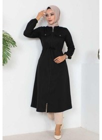 Resim Tesettür Müjde Merve Tesettür Müjdemerve Fermuarlı Spor Kap Siyah 