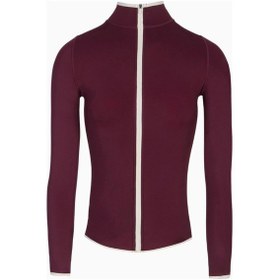 Resim United Colors Of Benetton Because Of Alice Base Contrast Trim Zip Up Jacket Şekillendirici Kontrast Detaylı Kadın Ceket Bordo 