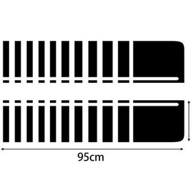Resim Ulzyvf 2 Adet Otomobil Kaput Çizgi Sticker - Su Geçirmez, Dayanıklı Pvc, 95cm Mat Siyah 