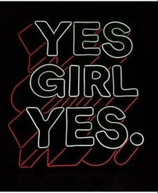 Resim Yes Girl Yes Neon Led Aydınlatma Tabela 50x50 cm Turuncu-Beyaz, yesgirls 