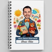 Resim En Başarılı Erkek Okul Öncesi Öğretmeni Karikatürlü Defter 