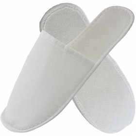 Resim 600 Çift Kaymaz Taban Lüks Elyaf Alt Sünger Takviyeli Beyaz Otel Terliği Tek Kullanımlık Kullan Beyaz 