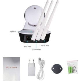 Resim whitetech 360º Gerçek Hd Wifi Kablosuz 3 Antenli Ip Bebek Ve Güvenlik Kamerası 
