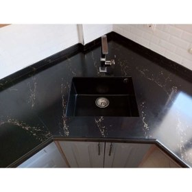 Resim Granite Rising Granit Eviye-siyah Renk-54x44 Tek Gözlü Mutfak Eviyesi 
