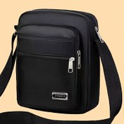 Resim Erkekler için [Şık Stil] Siyah Crossbody Çanta - Ayarlanabilir Askılı Çok Bölmeli İş Omuz Çantası, Seyahat ve Günlük Kullanım için Kompakt Tasarım, İş Aksesuarı | Şık İş Çantası | Güvenli Kapatma Çantası, Küçük Crossbody Çanta 