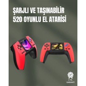 Resim Teknodayım P5 Gamepad Retro Konsol – Nostaljik Oyun Deneyimi, 520 Klasik Oyun Seçeneği 