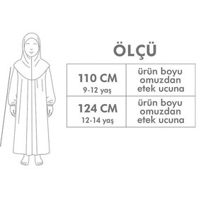 Resim Kız Çocuk Tesettür Elbisesi Tek Parça Namaz Kıyafeti Tak Çıkar Başörtülü Pamuklu Lastikli Kolu Gülkurusu 