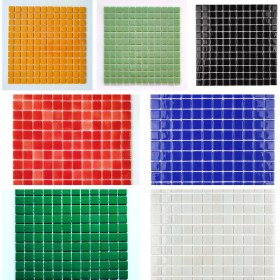 Resim Hobi ve Sanatsal Çalışmalar Için 25X25MM. Boyutlarında 7 Farklı Renkten Oluşan 31,5X31,5CM. Fileli Cam Mozaik Seti. 