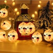 Resim Led Cadılar Bayramı Dekorasyon Atmosferi Düzeni Hayalet Yüz Işık Dizesi, Model: 3m 20 Led Yanıp Sönüyor Sıcak Beyaz 