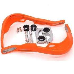 Resim Hightower Turuncu 2 Adet Alev Desenli Universal Motosiklet El Koruyucu - 7/8" 22mm, 1 1/8" 28mm Dayanıklı Plastik Cafe Racer & Off-road 