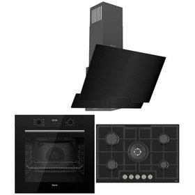 Resim Ferre Icon Plus 75 Serisi QBL63CS-ED035-D063 3lü Cam Ankastre Set 