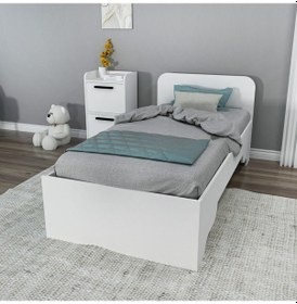 Resim Arnetti Luses 90x190cm Yatak Uyumlu Tek Kişilik Karyola Beyaz 