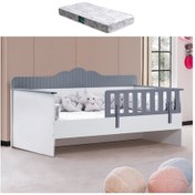 Resim Karyola, Flower Montessori Karyola - Antrasit + 1 Adet Comfort Yatak 