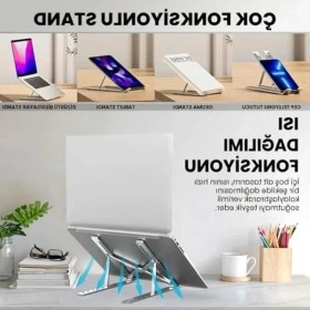 Resim Alüminyum Katlanabilir Laptop Standı, Ergonomik Yükseklik Ayarı 