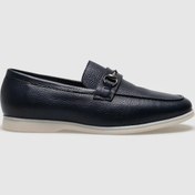 Resim Hakiki Deri Lacivert Tokalı Erkek Loafer - 43 