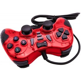 Resim Pc Uyumlu Usb Dual Shock Titreşimli Joystick Oyun Kolu-cfl-2586 Kırmızı 