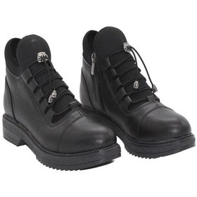 Resim Mergenshoes S110 Siyah Cilt Bağcıklı Kadın Kışlık Bot Siyah 