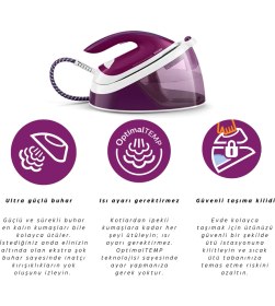 Resim Phılıp Compact Essential Buhar Kazanlı Ütü Mor 