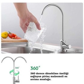 Resim Su Arıtma Cihazı Ss304 Paslanmaz Fırçalanmış Lüks Musluk 