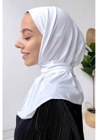 Resim Kahijab Çıtçıtlı Bone - Beyaz - Standart Beyaz 