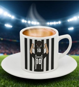 Resim Bk Gift Kişiye Özel Baba&çocuk Siyah-beyaz Forma Tasarımlı Türk Kahvesi Fincanı, Arkadaşa Hediye, Sevgiliye Hediye, Taraftar Hediyesi Kobitmeyencom347 