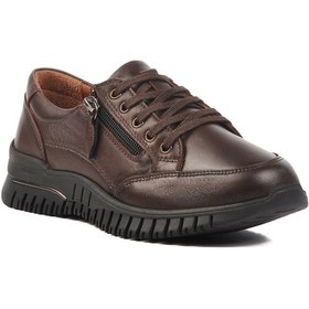 Resim Kahve Hakiki Deri Kadın Casual Ayakkabı 24400003k Z Kahve 