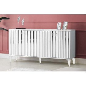 Resim 4 Kapılı Beyaz Gümüş Dubai Konsol Beyaz - Gümüş 