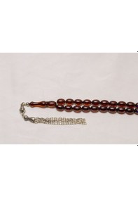Resim Ateş Kehribar Tesbih 8x11 Mm Kapsül Püsküllü Tesbih 
