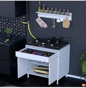 Resim Modilayn Qplas Xxxl Set Ocak Altı Dolap 80x88x48 Cm. Çekmeceli, Kapaklı, Raflı Ve Baharat Raflı. Beyaz 