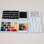 Resim 32 Makara Dikiş İpliği 28 Metal Bobin ile - DIY El İşi, Dikiş Makinesi İplikleri - Çeşitli Renkler, Polyester Malzeme 