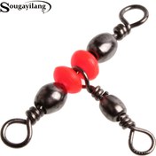 Resim Sougayilang Pirinç Varil Yuvarlak Dönerler - Pürüzsüz Yem Sunumu ve Tangle-Free Balıkçılık için 3 Yollu Balıkçılık Dönerleri 