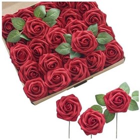 Resim 25 Adet Yapay Çiçekler Gerçekçi Köpük Sahte Güller Dıy Düğün Buketleri Masalar Ev Dekorasyonu İçin Sapları İle 1 