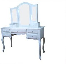 Resim Bengi Ticaret Dresuar Makyaj Masa 12547 Avangart Kayın Aslan Ayak Parlk Beyaz Lake Açılır Ayna 