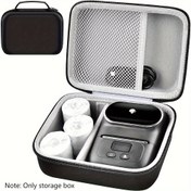 Resim 1 Adet EVA Taşınabilir Mini Termal Etiket Makinesi Taşıma Çantası - Phomemo M110 ile Uyumlu, Yazıcı, USB Kablosu ve Aksesuarlar için Koruyucu Saklama Çantası - Siyah (Sadece Çanta) 