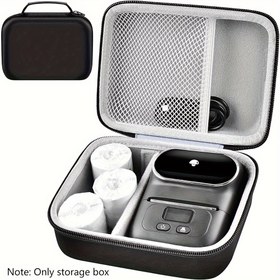 Resim 1 Adet EVA Taşınabilir Mini Termal Etiket Makinesi Taşıma Çantası - Phomemo M110 ile Uyumlu, Yazıcı, USB Kablosu ve Aksesuarlar için Koruyucu Saklama Çantası - Siyah (Sadece Çanta) 