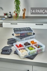 Resim Entude 14 Parça Sızdırmaz Kapak Kahvaltılık ve Buzluk Saklama Kabı Seti 